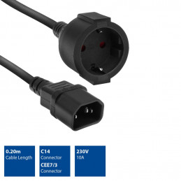 ACT AK5250 Powercord C14 IEC - CEE 0,2m Black