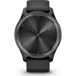 Garmin Vivomove Trend Slate Stainless Steel Bezel with Black Case and Silicone Band