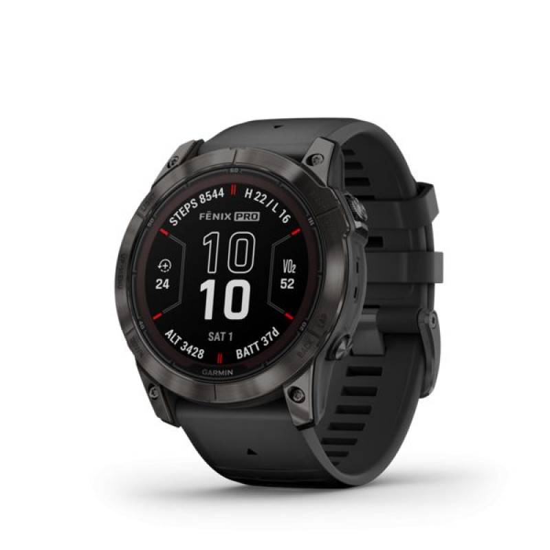 Garmin Fenix 7X Pro Sapphire Solar Edition Carbon Grey DLC Titanium with Black Band