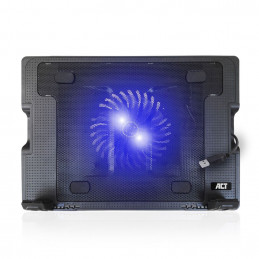 ACT AC8110 Laptop hűtőállvány 17"-ig állítható magasság (5 pozícióban) 2 portos hub