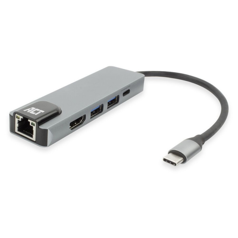 ACT AC7091 USB-C 4K docking station for 1 HDMI Adapter Silver