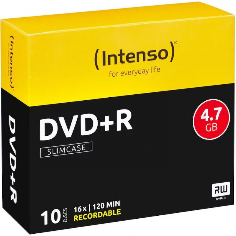Intenso DVD+R 4,7Gb 16x Slim Case 10db/csomag (10-es címke)