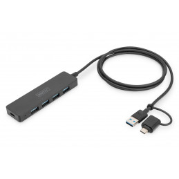 Digitus DA-70236 4-Port USB 3.0 Black