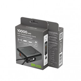 Gembird PB10-WPC15-LCD-01 10000mAh Wireless PowerBank Black