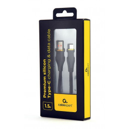 Gembird CC-USB2S-AMCM-1.5M-BK Premium silicon Type-C USB charging and data cable 1,5 m Black