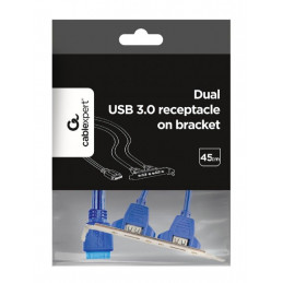 Gembird Dual USB 3.0 receptacle on bracket