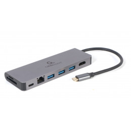 Gembird A-CM-COMBO5-05 USB Type-C 5-in-1 Multi-Port Adapter Space Grey