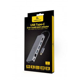 Gembird A-CM-COMBO5-05 USB Type-C 5-in-1 Multi-Port Adapter Space Grey