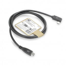 ACT USB 3.0 60W USB Type-C (straight) to USB Type-C (left/right angled) Cable 0,5m Black