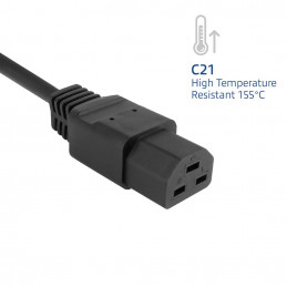ACT Powercord C14 male- C21 famale 1,5m Black