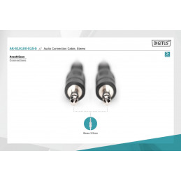 Assmann Audio connection cable, stereo 3.5mm 1,5m Black