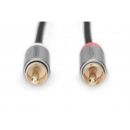 Digitus DB-510330-010-S Audio adapter cable, 3.5 mm stereo jack to RCA 1m Black