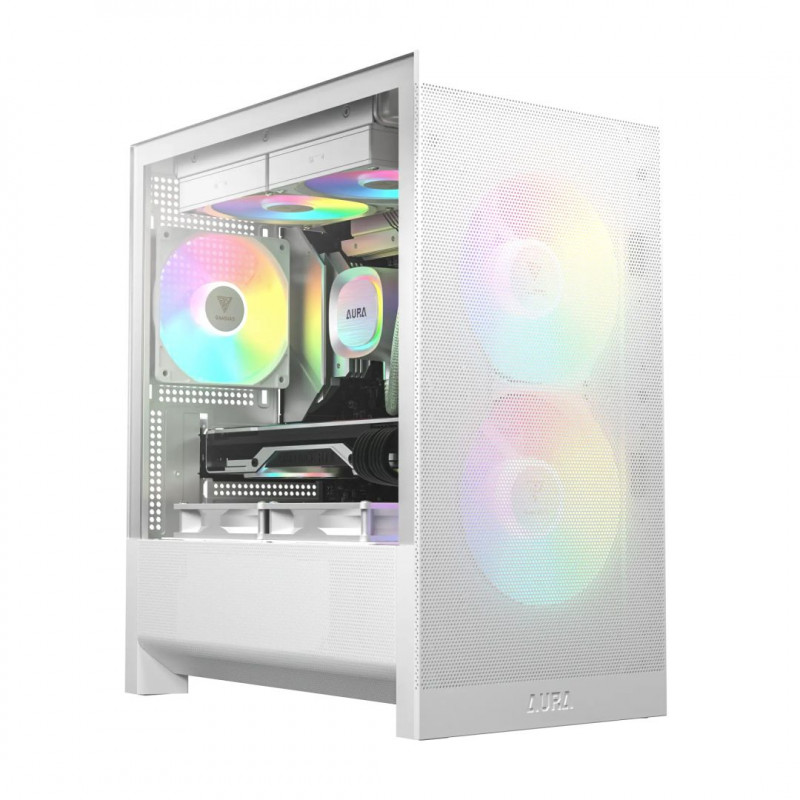 Gamdias Aura GC15M ARGB Tempered Glass White