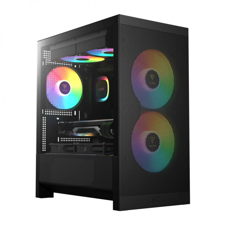 Gamdias Aura GC15M ARGB Tempered Glass Black