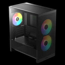 Gamdias Aura GC15M ARGB Tempered Glass Black