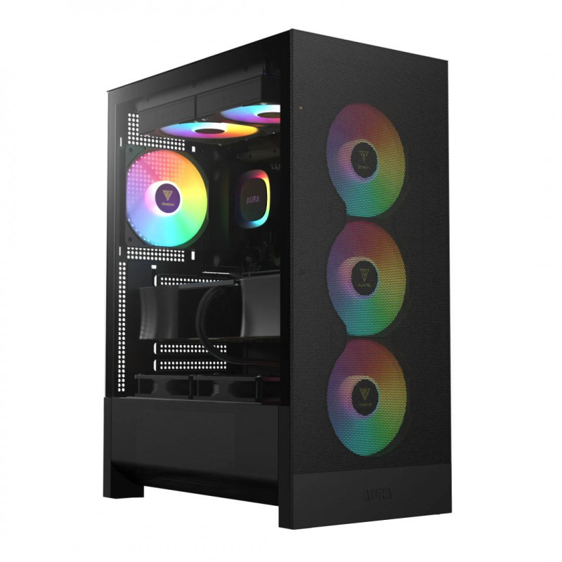 Gamdias Aura GC15 ARGB Tempered Glass Black