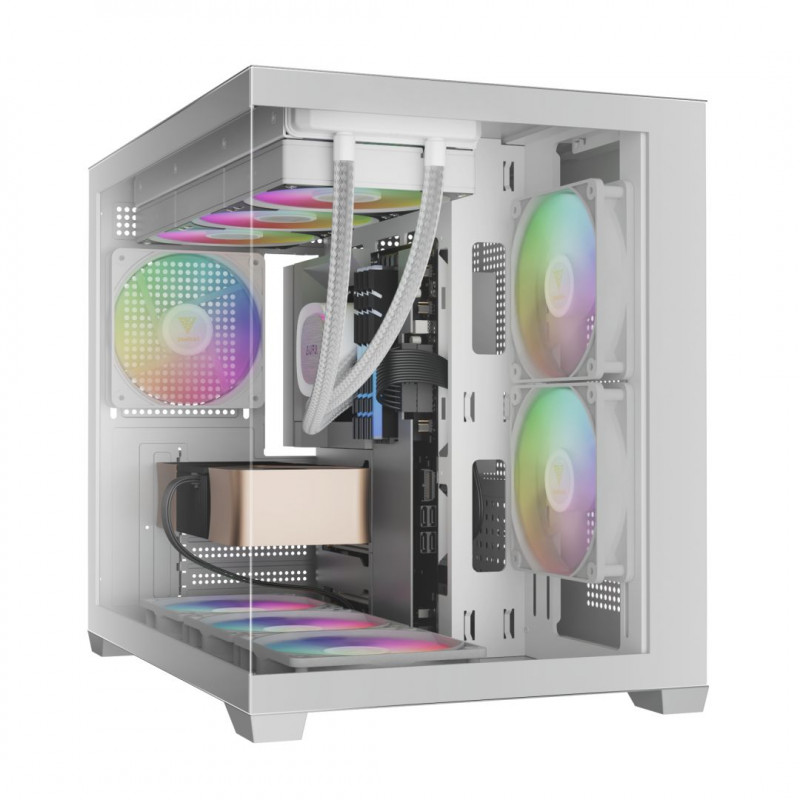 Gamdias Aura GC10M V2 WH ARGB Tempered Glass White