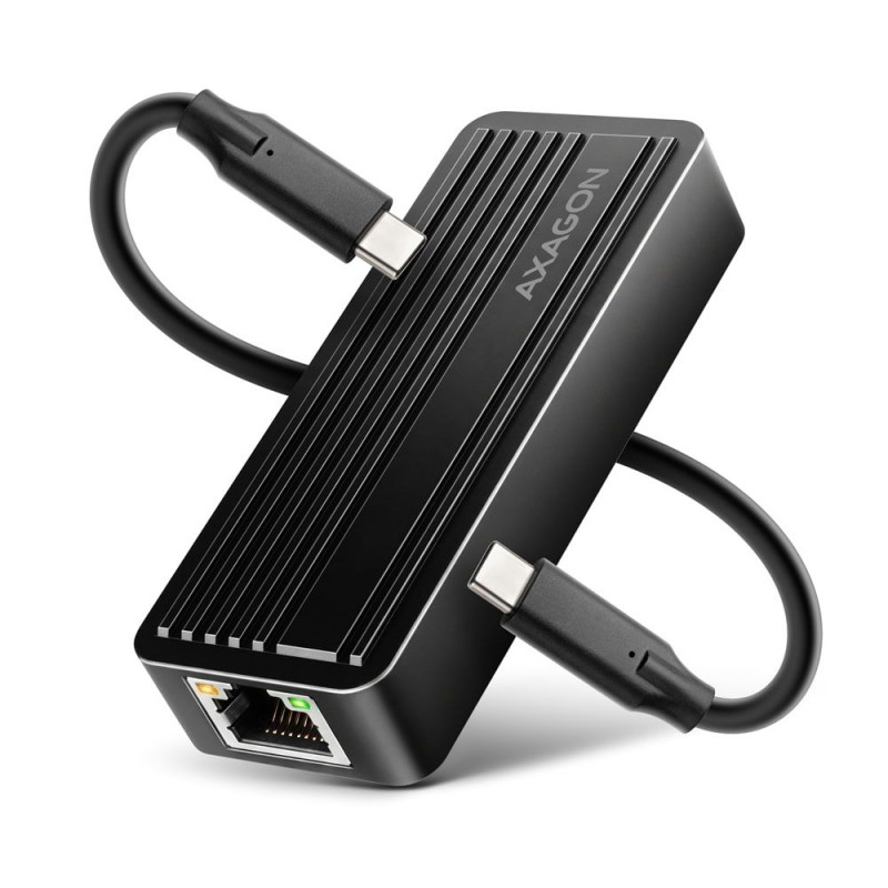 AXAGON ADE-10GR Type-C USB3.2 Gen 2 - 10 Gigabit Ethernet 10/100/1000/2500/5000/10000 Adapter Aluminum/Black