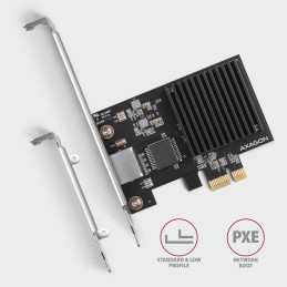 AXAGON PCEE-10GR PCIe Adapter 10 Gigabit Ethernet Realtek PXE w. SP & LP