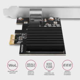AXAGON PCEE-10GR PCIe Adapter 10 Gigabit Ethernet Realtek PXE w. SP & LP