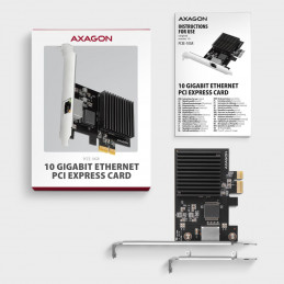 AXAGON PCEE-10GR PCIe Adapter 10 Gigabit Ethernet Realtek PXE w. SP & LP