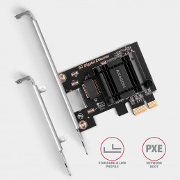 AXAGON PCEE-G50 PCIe Adapter 5 Gigabit Ethernet Realtek PXE w. SP & LP