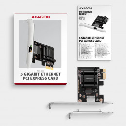 AXAGON PCEE-G50 PCIe Adapter 5 Gigabit Ethernet Realtek PXE w. SP & LP