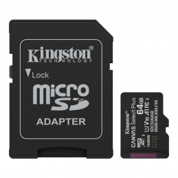 Kingston 64GB microSDXC Canvas Select Plus Gen3 Class 10 UHS-1 A1 V10 + adapterrel
