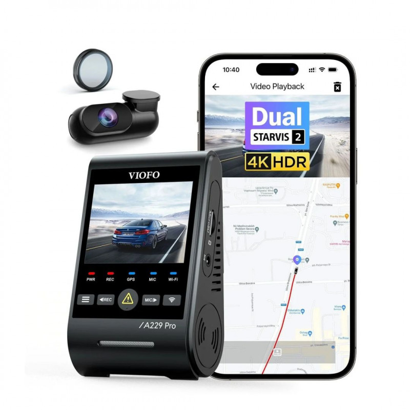 VIOFO A229 Pro 2CH Dual Dash Cam Black