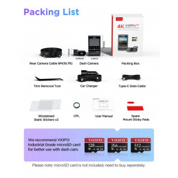 VIOFO A229 Pro 2CH Dual Dash Cam Black