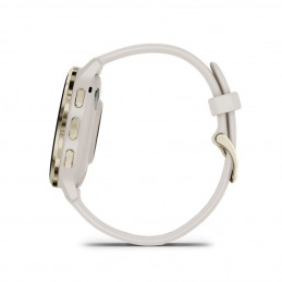 Garmin Venu 3S Soft Gold Stainless Steel Bezel with Ivory Case and Silicone Band