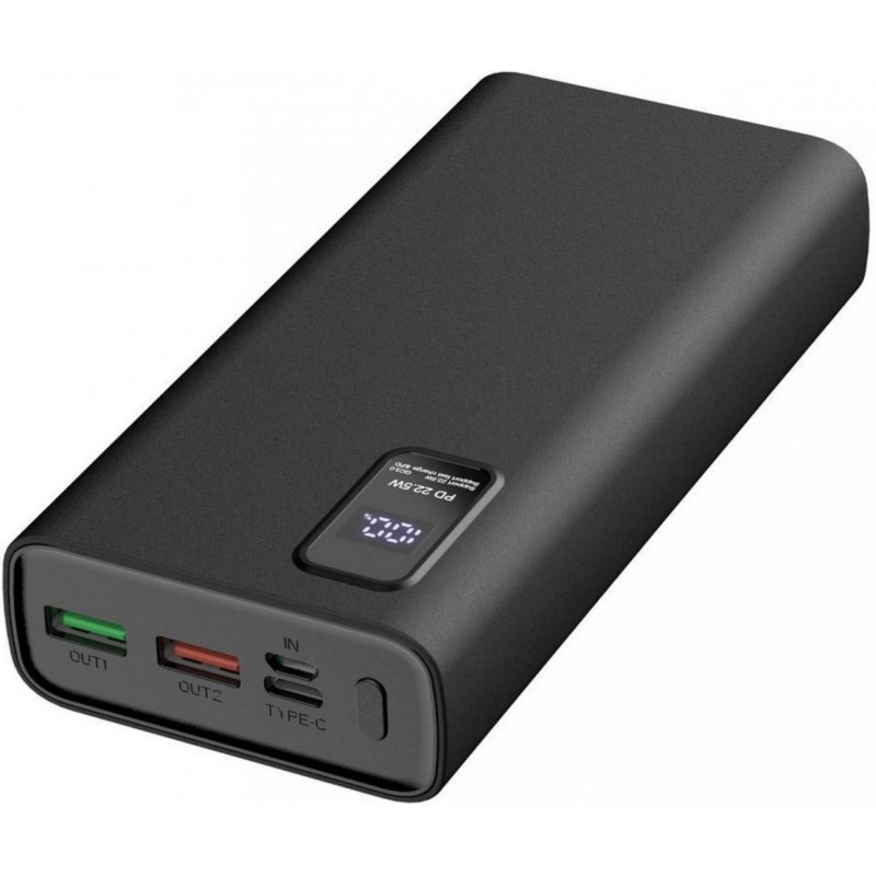 Platinet PMPB20WQC727B 20000mAh Polymer PC3.0 QC3.0 PowerBank LED Screen Black