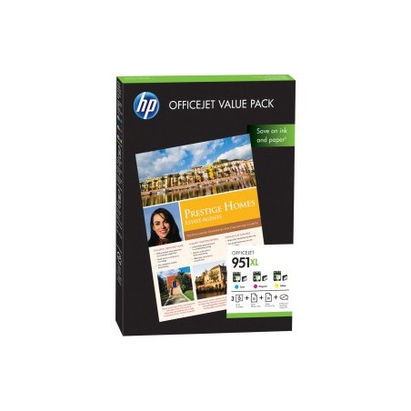 HP CR712AE No.951XL színes eredeti tintapatron multipack + A4 papír