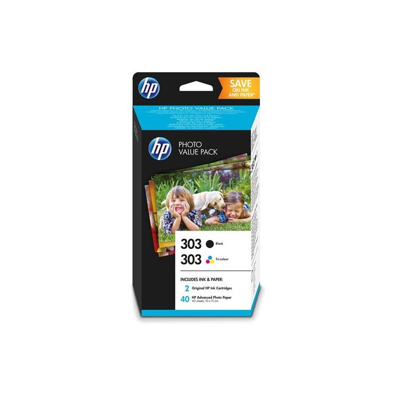 HP Z4B62EE No.303 eredeti tintapatron multipack + fotópapír