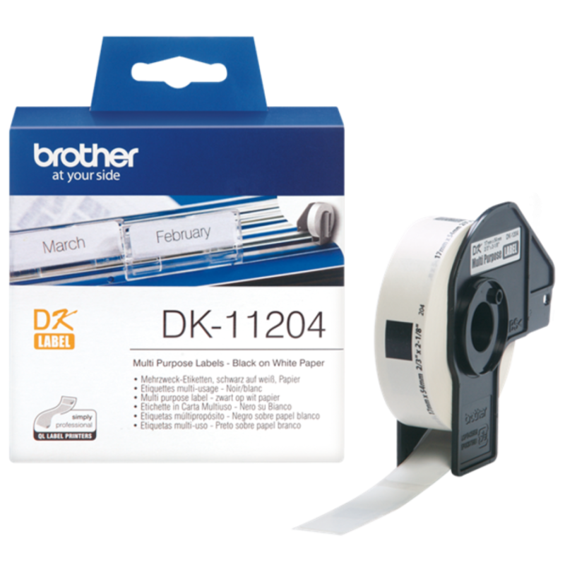 Brother DK-11204 fehér eredeti öntapadós címke 17mm