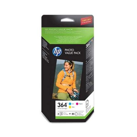 HP T9D88EE No.364 színes eredeti tintapatron csomag + 50 db 10x15 fotópapír