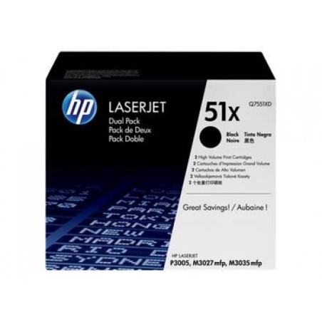 HP Q7551XD (51XD) fekete eredeti toner duplacsomag