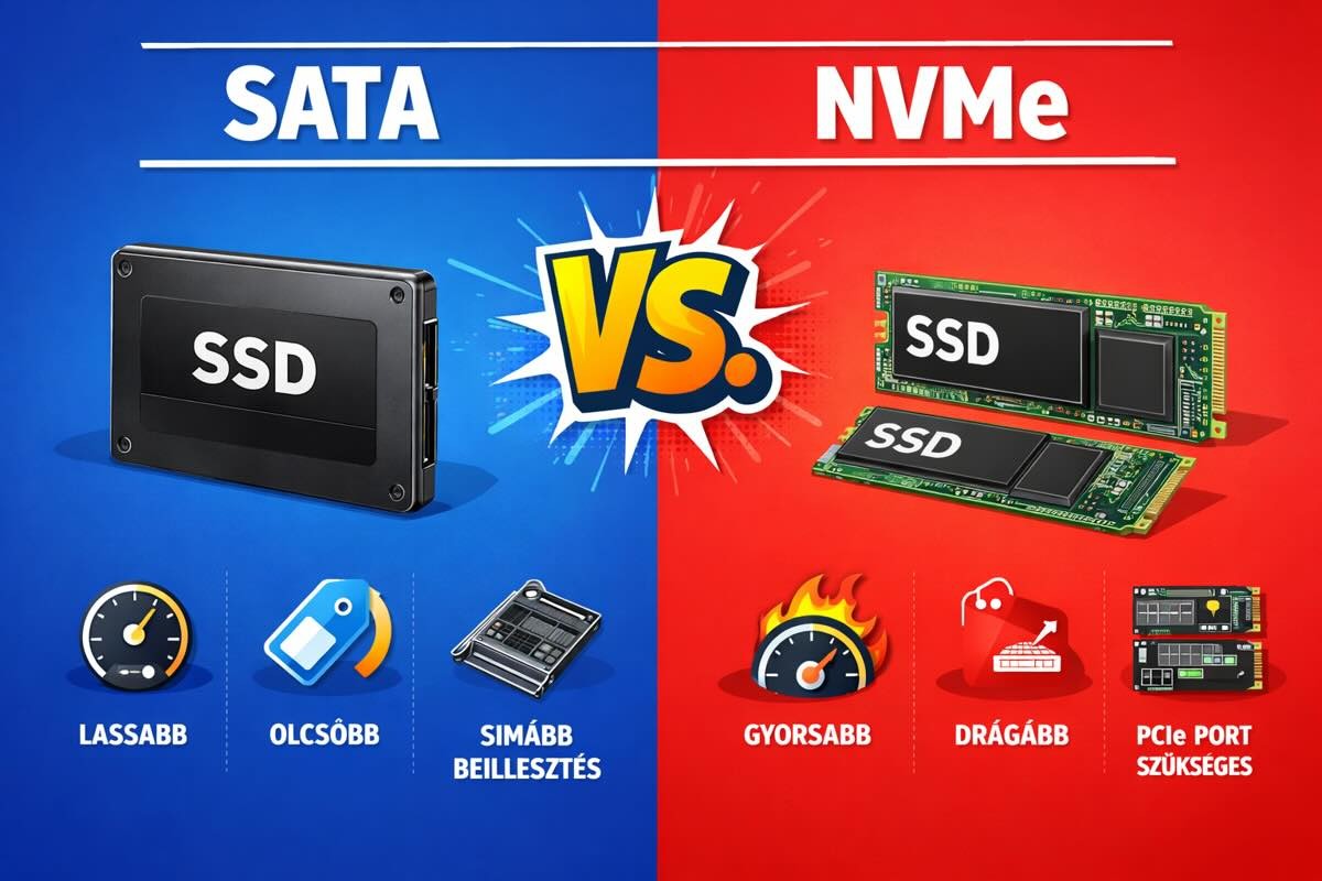 SATA és NVMe összehasonlítás